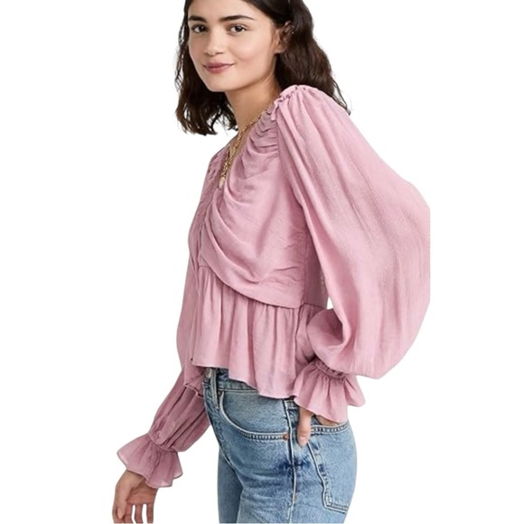 Free People NWT Daia Blouse Mountain Flower Medium Romantic Feminine - Picture 3 of 14